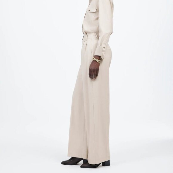 Madewell Harlow Wide-Leg Trouser Brushed Twill Stone Size 6/M NWT - Picture 2 of 12